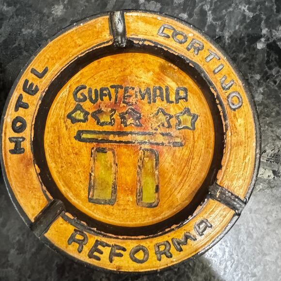 Hotel Cortijo Reforma Guatemala Ashtray Set of 2 Souvenir Handmade - Picture 3 of 13
